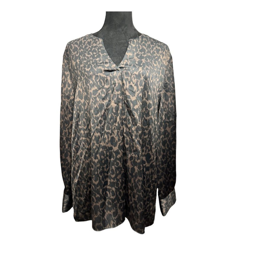 Halston Animal Print Blouse - Picture 2 of 8